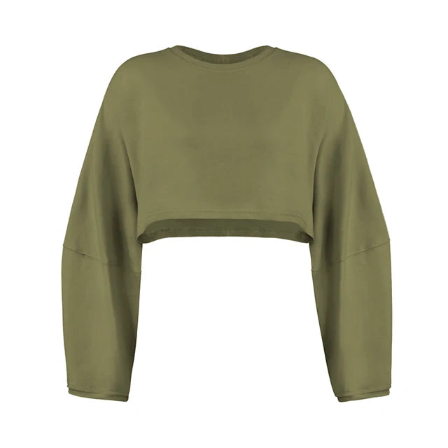 Long-Sleeve Sporty Crop Top