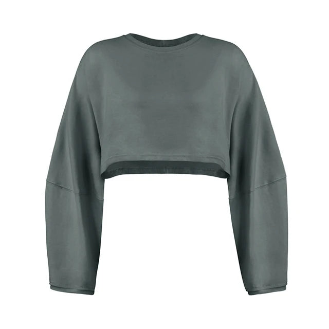 Long-Sleeve Sporty Crop Top