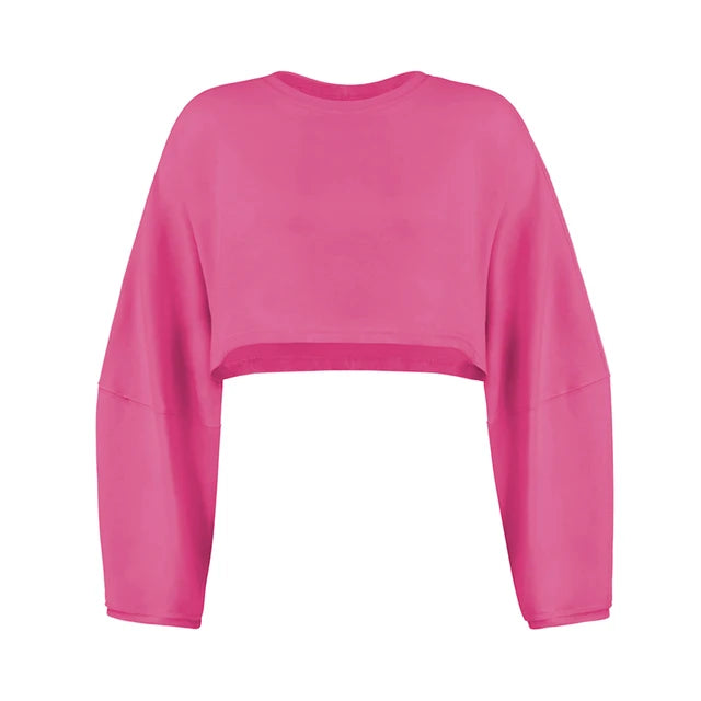 Long-Sleeve Sporty Crop Top