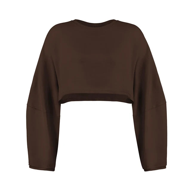 Long-Sleeve Sporty Crop Top