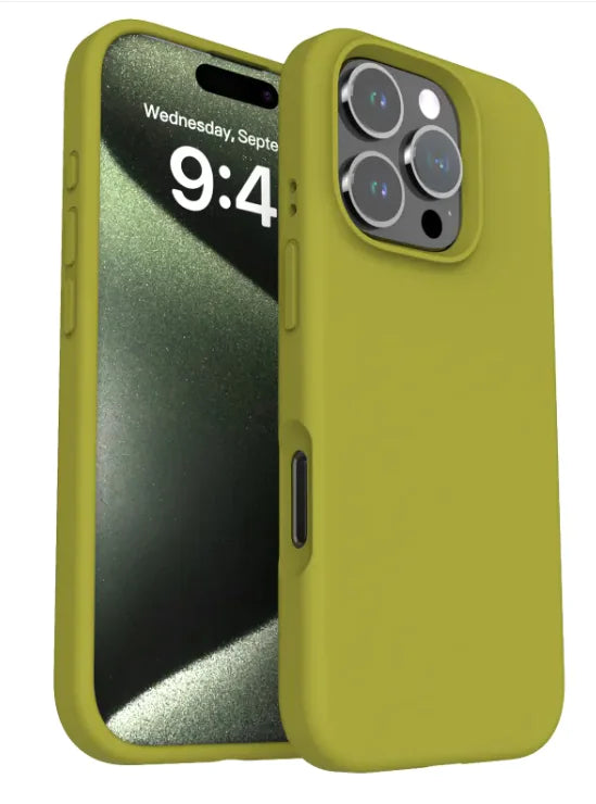 Soft-touch cardamom green silicone phone case – sleek and protective design.
