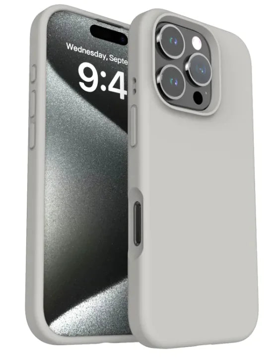 Soft-touch rock ash silicone phone case – sleek and protective design.