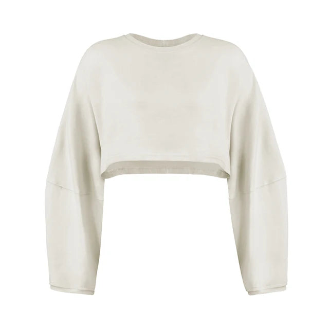 Long-Sleeve Sporty Crop Top