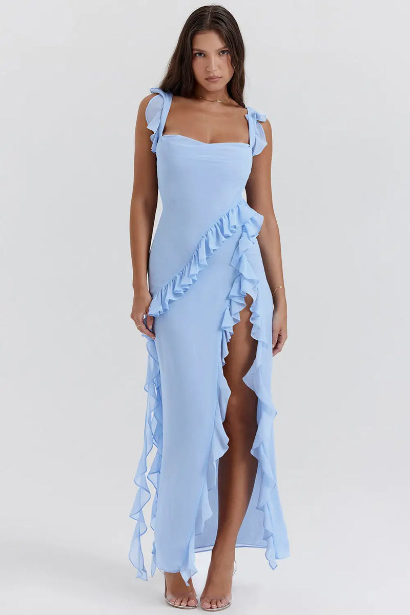 Ruffle Slit Dress