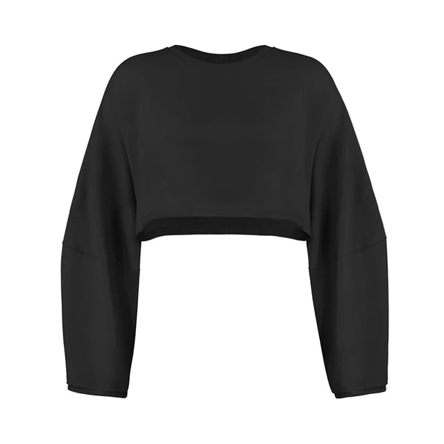 Long-Sleeve Sporty Crop Top