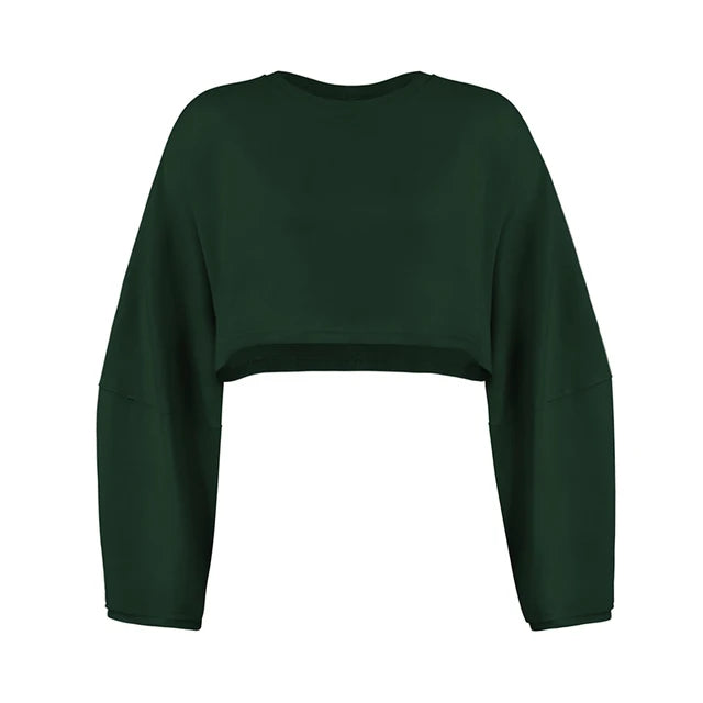 Long-Sleeve Sporty Crop Top