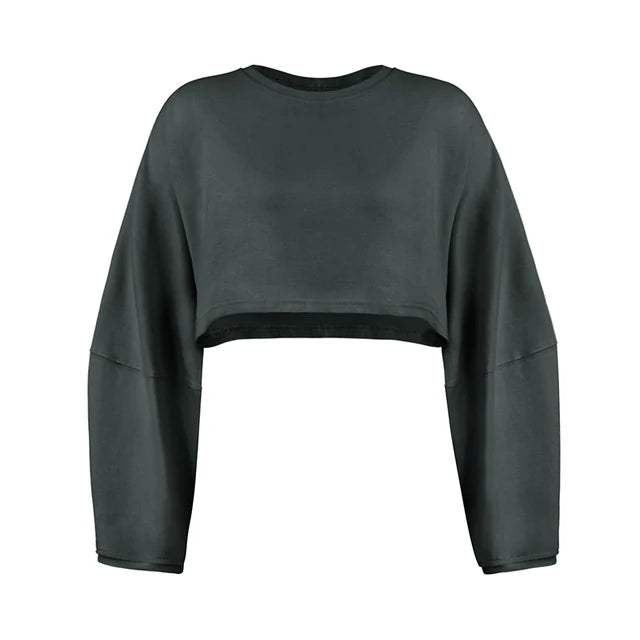 Long-Sleeve Sporty Crop Top