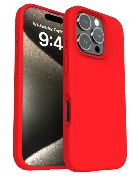 Soft-touch chinese red silicone phone case – sleek and protective design.