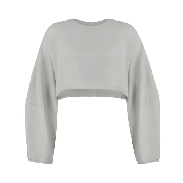 Long-Sleeve Sporty Crop Top